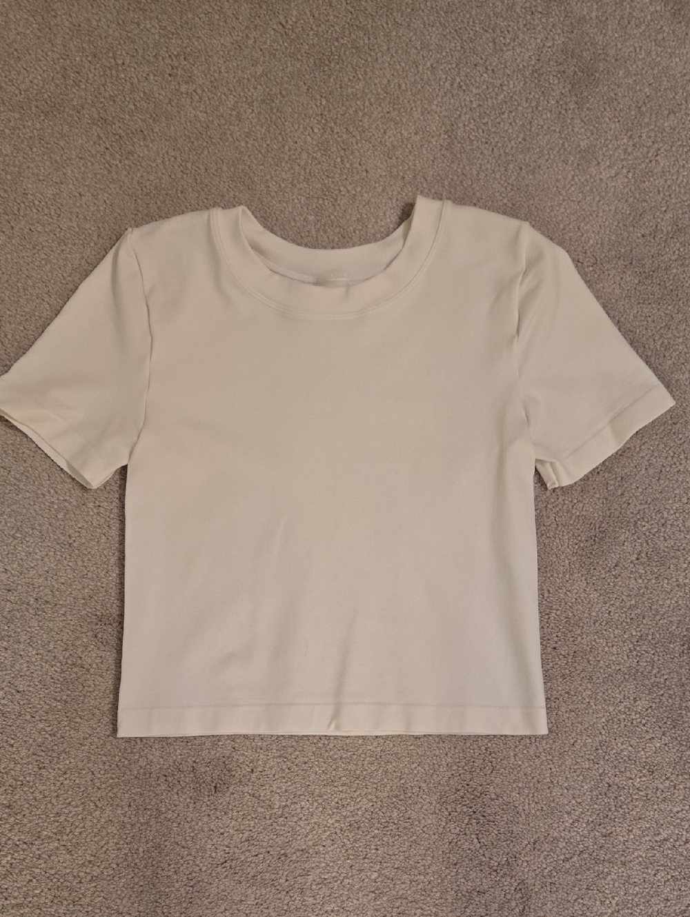 Cropped Crewneck Tee in Off-White